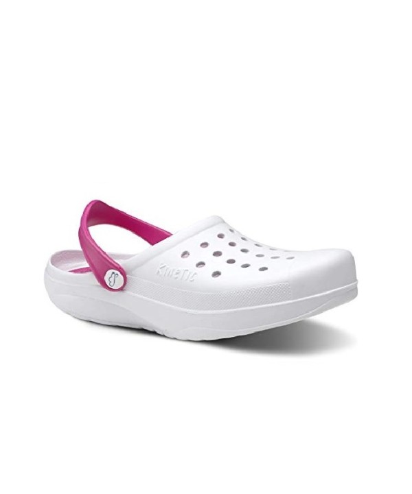 Zuecos KINETIC Color Blanco-Fuxia | Calzados Savina